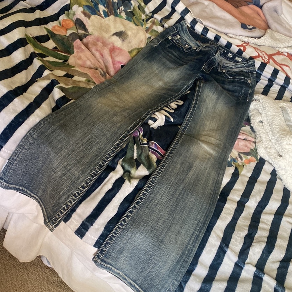 Miss Me Dark Faded Blue Bootcut Jeans